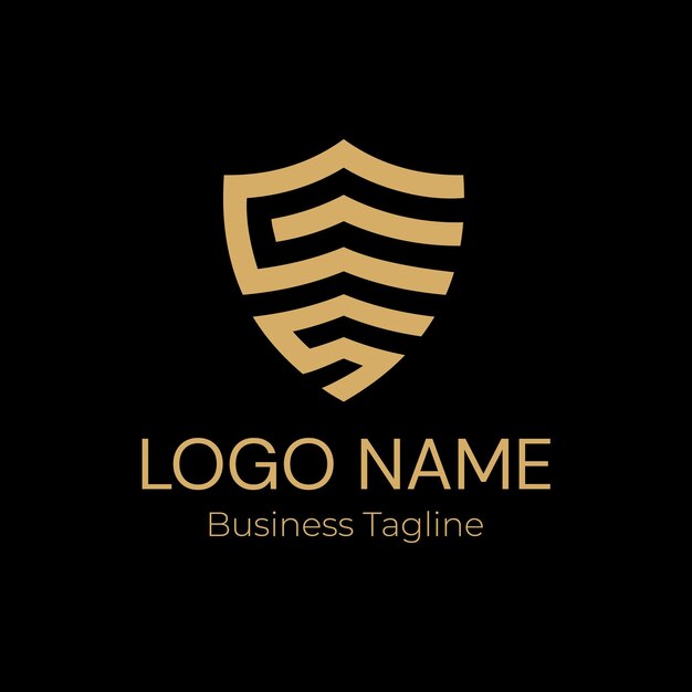 Logobescherming Gouden bedrijfsmerkontwerp