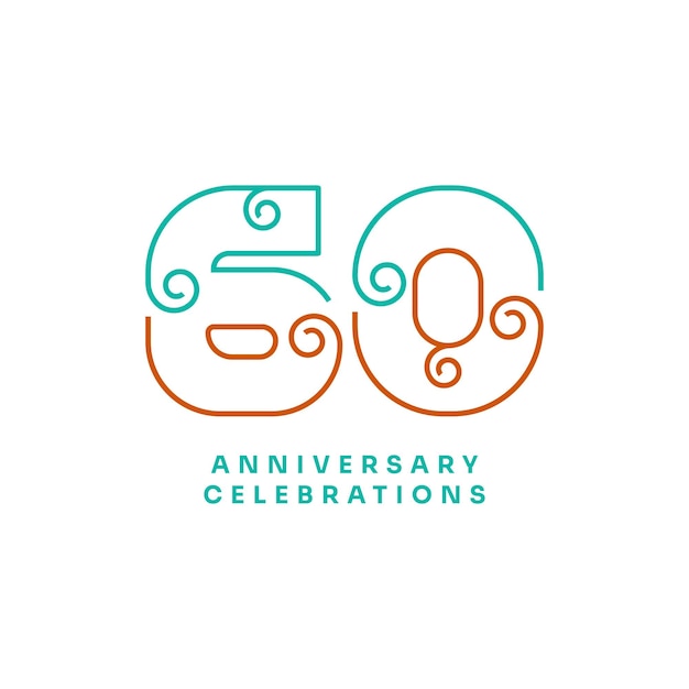 Vector logoconcept van de viering van het 60-jarig jubileum