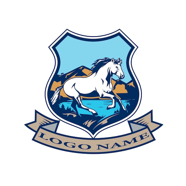 Logoontwerp embleem van het paard