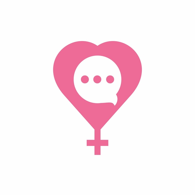 Logoontwerp sjabloon van het symbool van liefde en chat