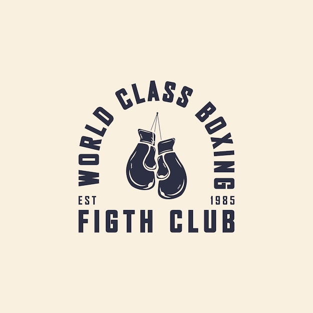 Logoontwerp van de badge van de boksklub Vectorillustratie voor het embleem van de boksclub