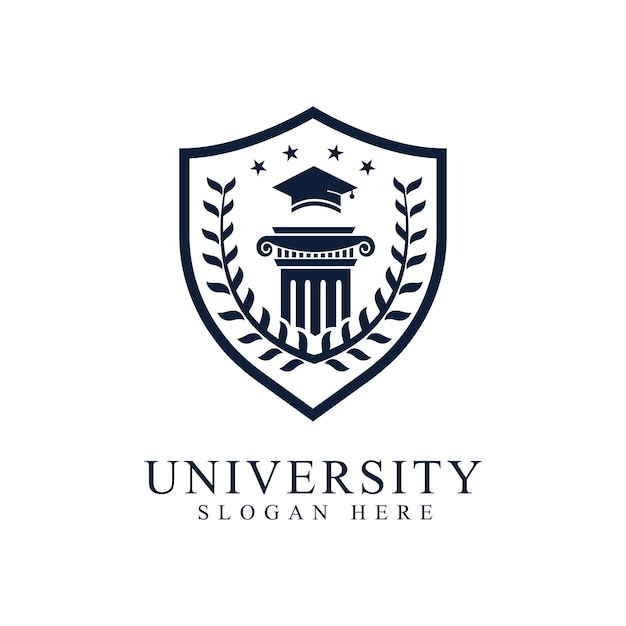 Vector logoontwerp van de badge van de universiteitsschool