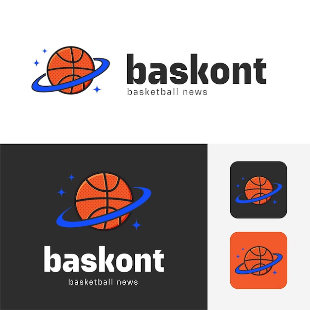 Vector logoontwerp van de basketbalplaneet