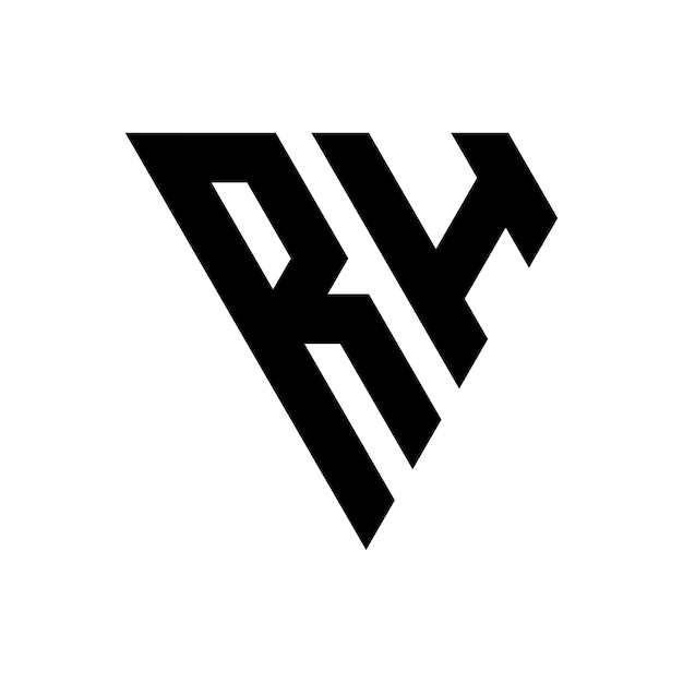 Vector logoontwerp van de driehoekige letter rh