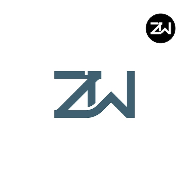 Logoontwerp van de letter ZW Monogram