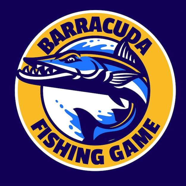 Vector logoontwerp van de mascotte van de barracuda-vis