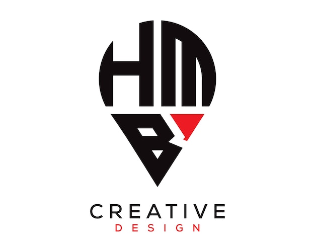 Logoontwerp van de plaats van de lettervorm van de HMB