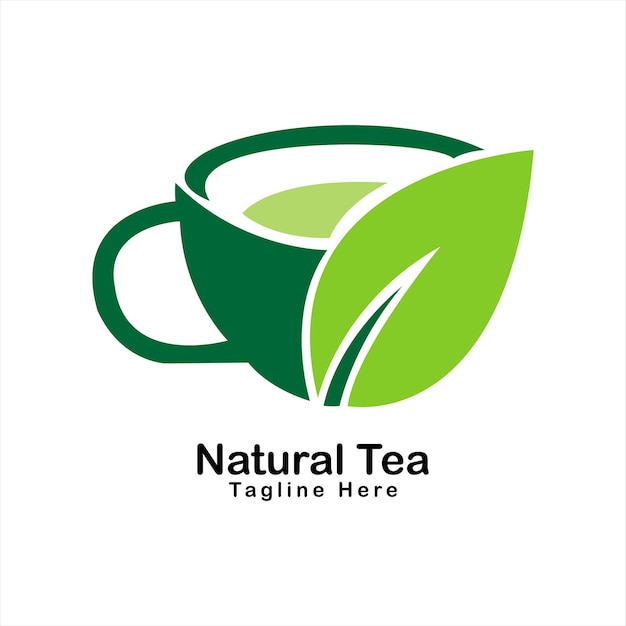 Logoontwerp van een natuurlijke theekop