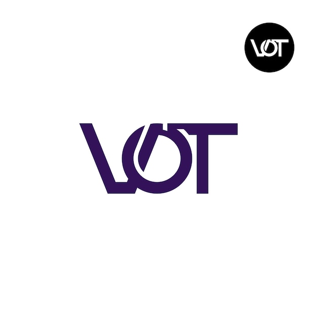 Vector logoontwerp van het lettermonogram van vot