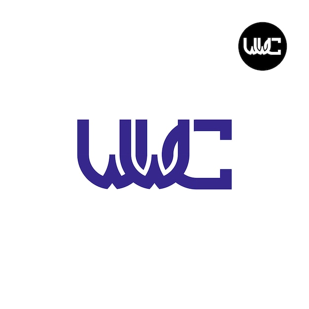 Vector logoontwerp van het lettermonogram van wwc