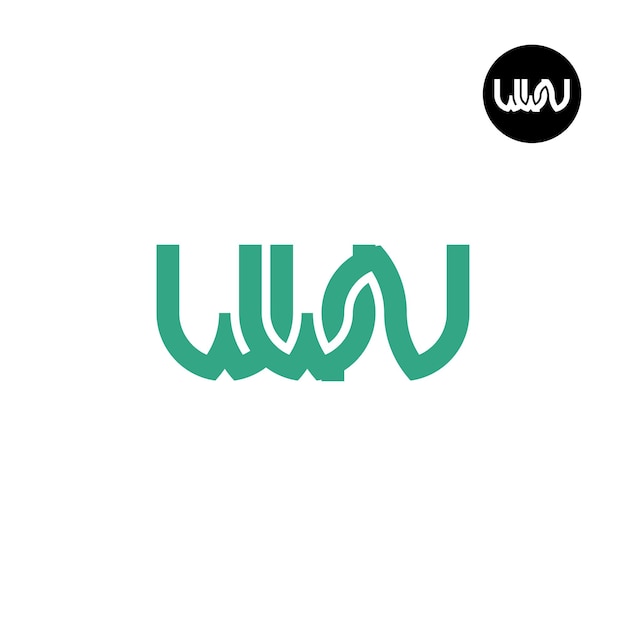 Vector logoontwerp van het lettermonogram van wwn