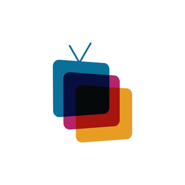 Logoontwerp van het symbool van een tv- of televisiezender