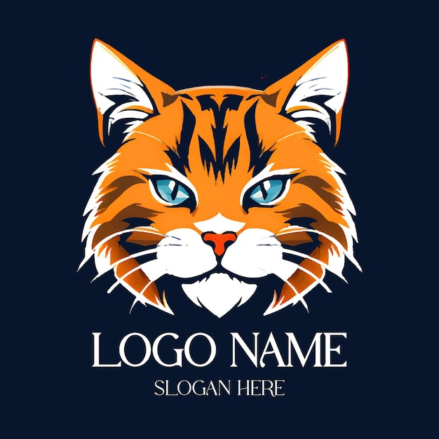 Logoontwerp van het zijprofiel van een kat in bruine kleur Generatieve AI