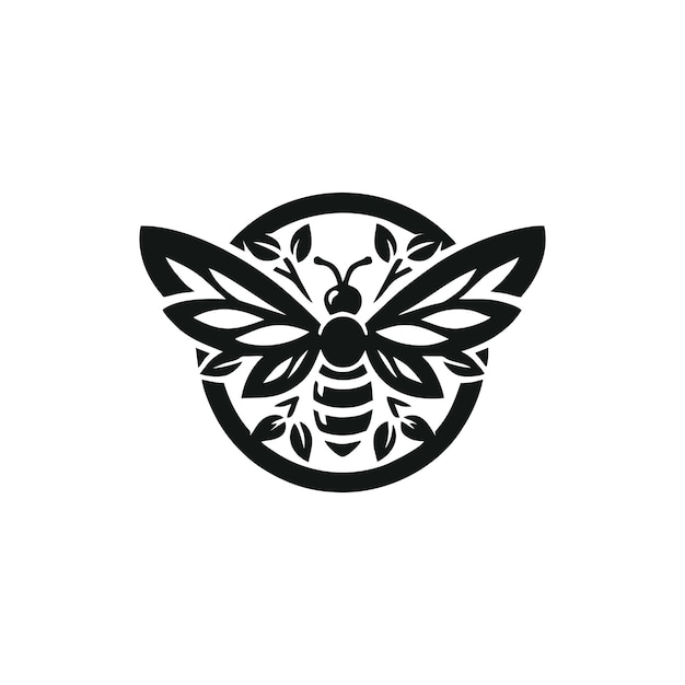 Logoontwerp van honingbijen klaar voor gebruik