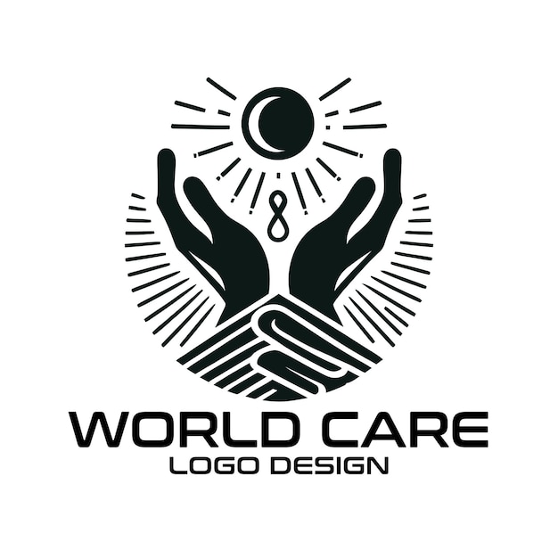 Vector logoontwerp van world care vector