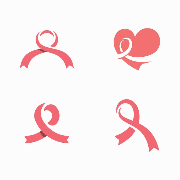 Logoontwerp voor bewustwording van borstkanker Illustratiepictogramvector