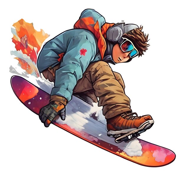 Vector logoontwerp voor snowboardsport