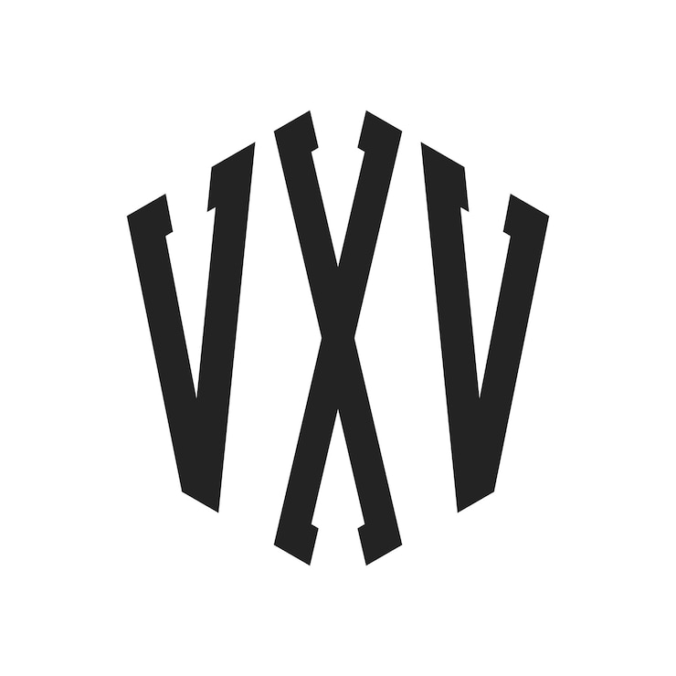 Vector logoontwerp vxv initiële letter vxv monogram logo met behulp van zeshoekige vorm