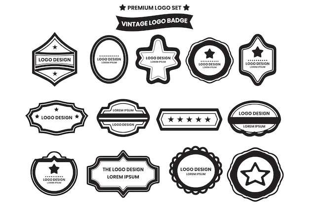 Vector logos and badges in vintage style isolated on background