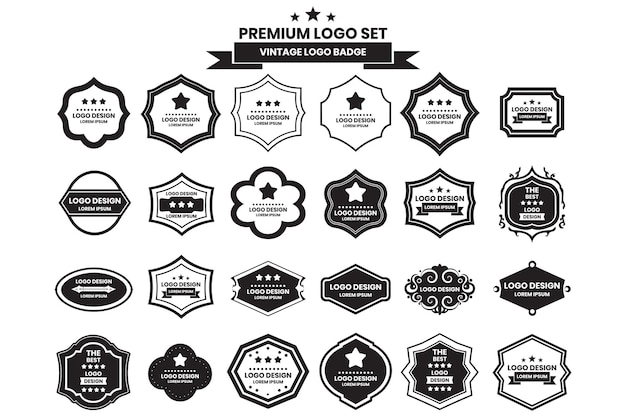 Vector logos and badges in vintage style isolated on background