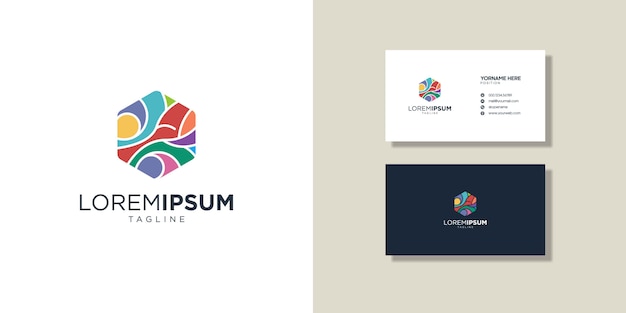 Logos and business cards, colorful abstract symbol