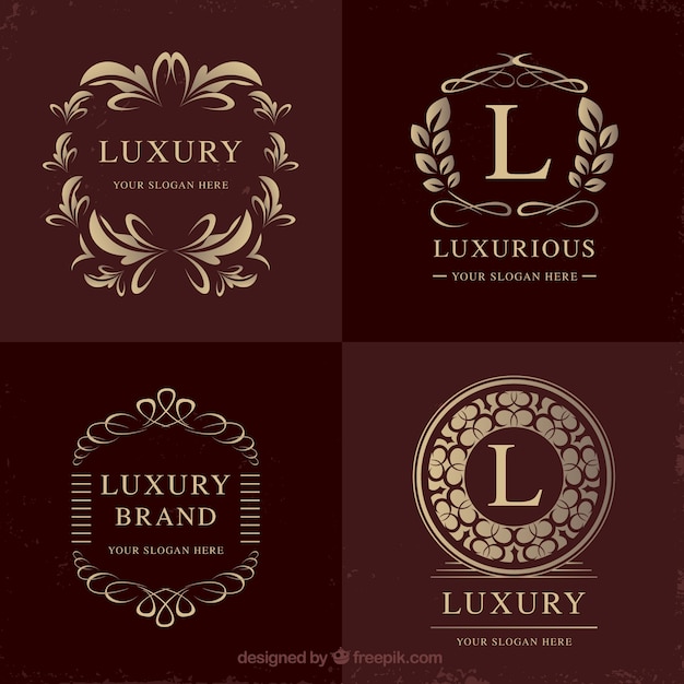 Logos collection with vintage and luxury style