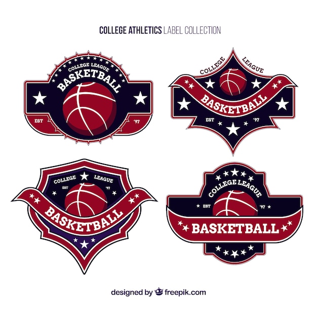 Вектор Логотипы для колледжа баскетбольные команды
