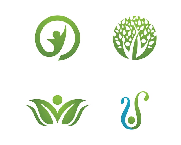 Logos of green leaf ecology nature element vector icon