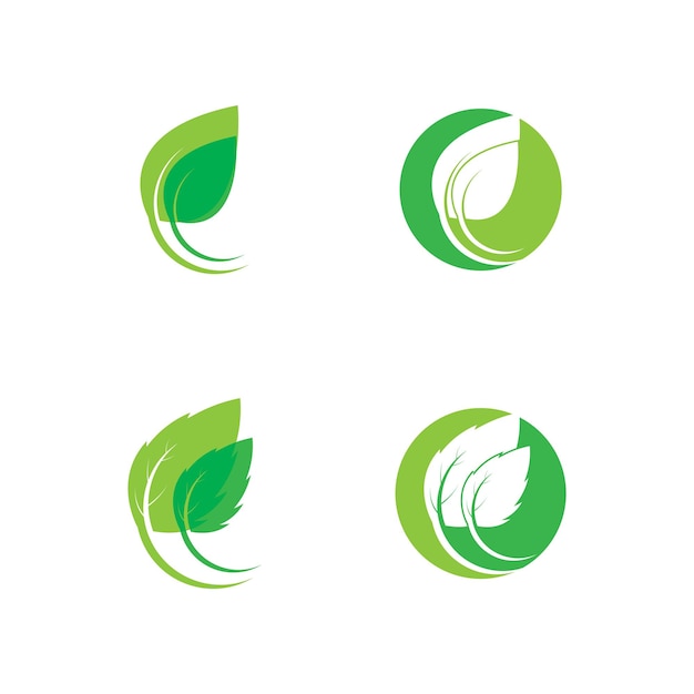 Логотипы зеленого листа экология природа векторный значок