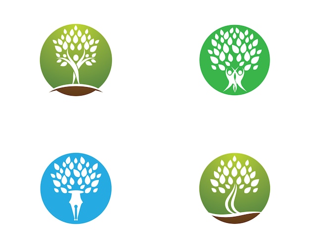 Logos of green leaf ecology nature element vector icon