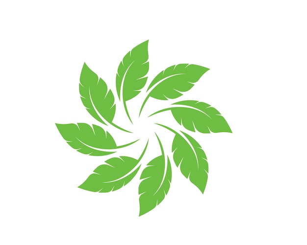 Logos of green leaf ecology nature element vector