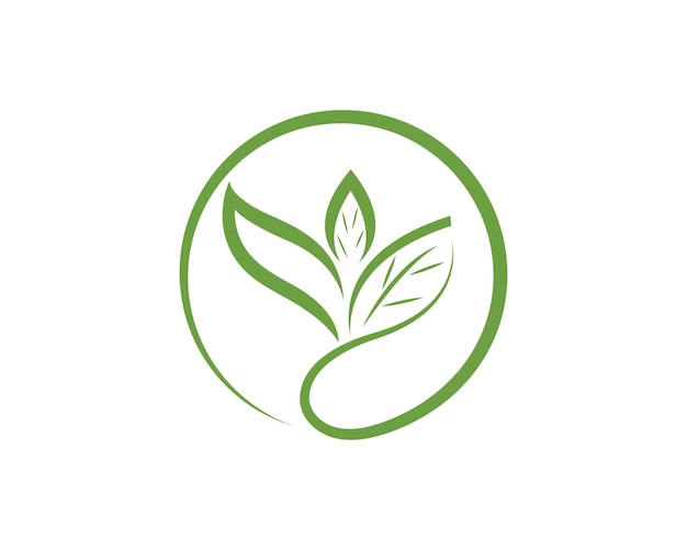緑の葉の生態自然要素ベクトルのロゴ