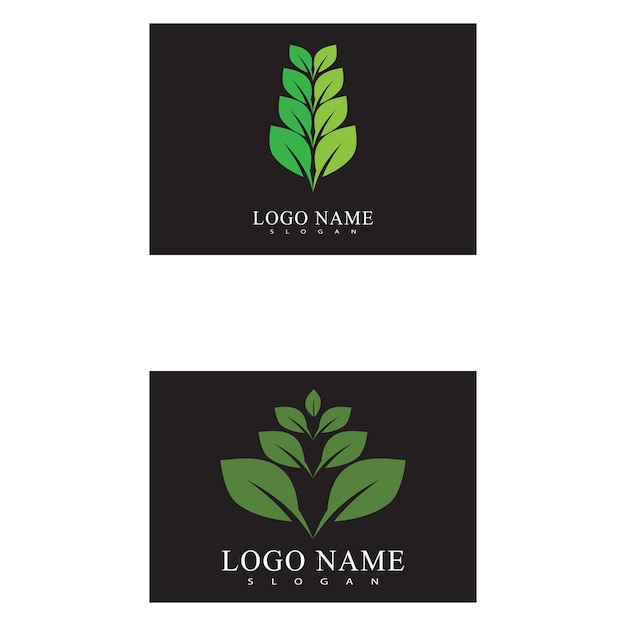 Logos of green leaf ecology nature element vector