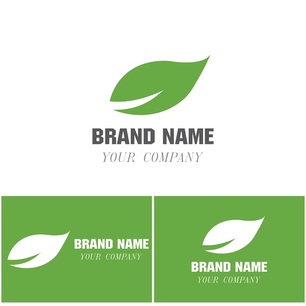 Logos of green Tree leaf ecology nature element vector