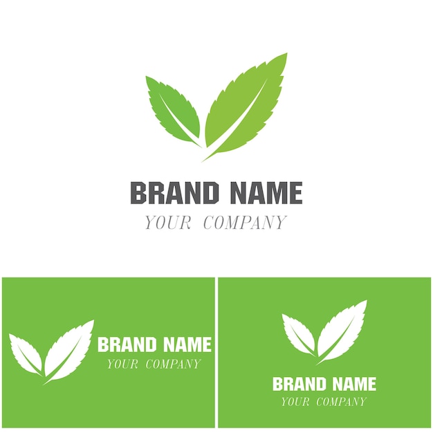 Logos of green Tree leaf ecology nature element vector