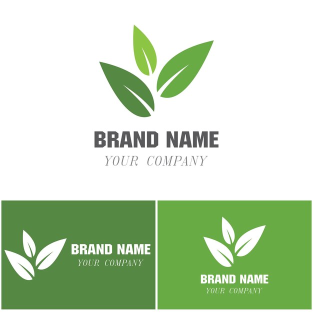 Logos of green Tree leaf ecology nature element vector