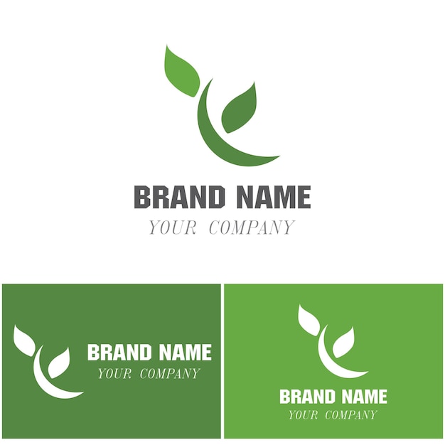 Logos of green Tree leaf ecology nature element vector