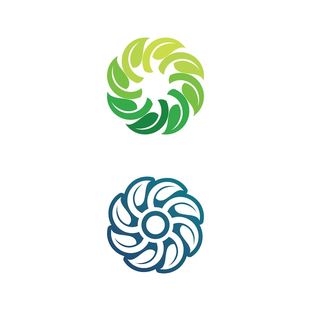 緑の木の葉の生態自然要素ベクトルのロゴ
