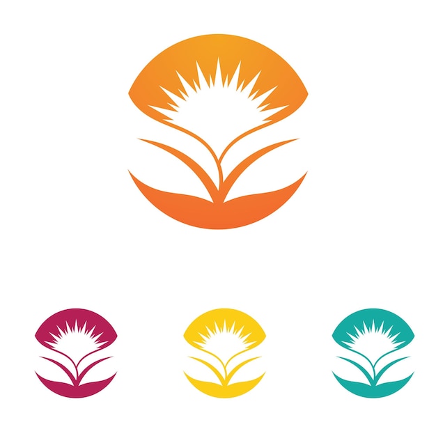 Логотипы зеленого дерева листьев экологии природы элемент вектора