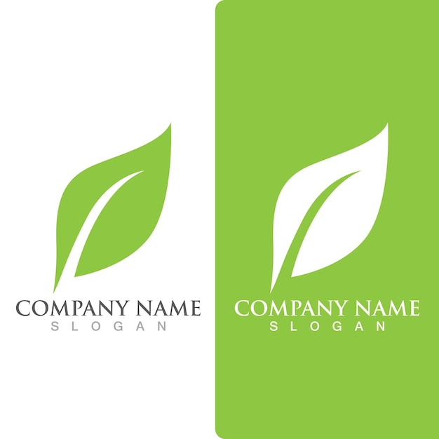 Logos of green Tree leaf ecology nature element vector