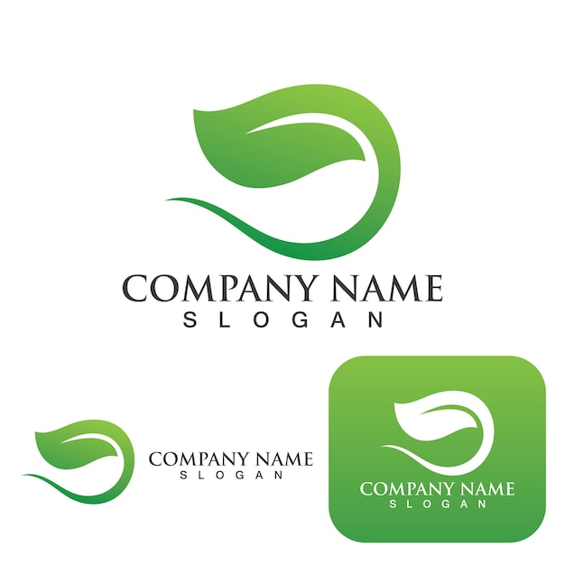 Logos of green Tree leaf ecology nature element vector