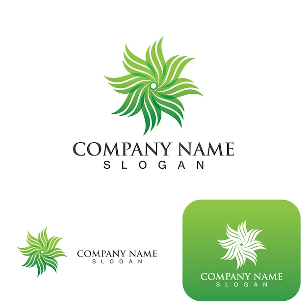 Logos of green Tree leaf ecology nature element vector