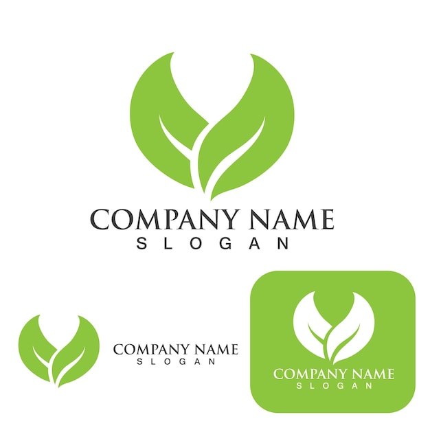 Logos of green Tree leaf ecology template vector logo