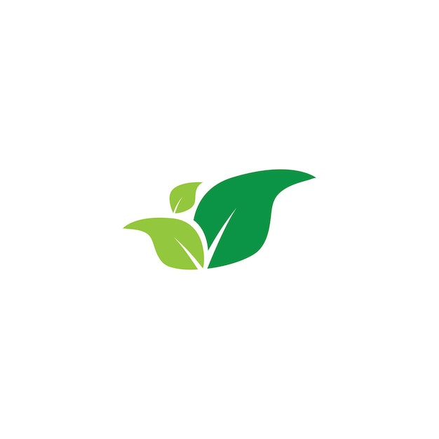 Logos of green tree leaf ecology