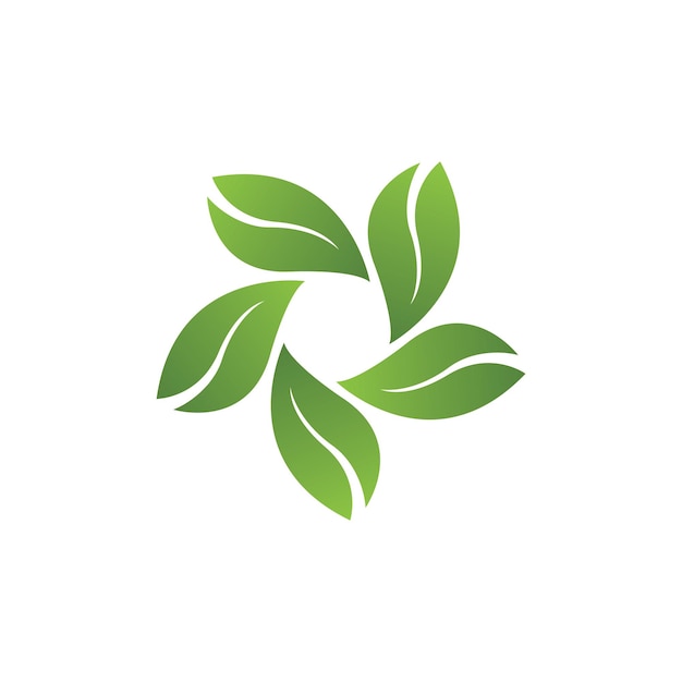 녹색 나무 잎 생태의 로고