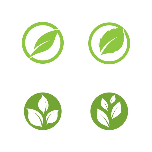 Logos of green Tree leaf ecology