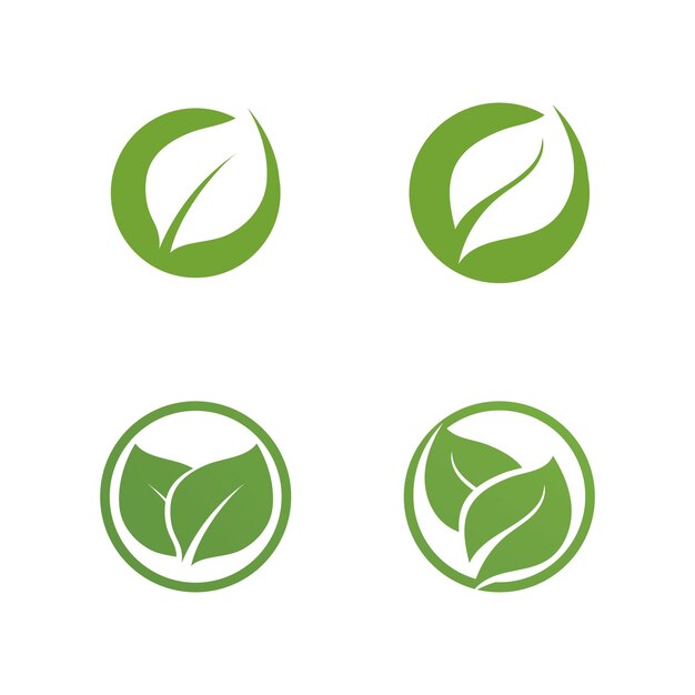 Logos of green Tree leaf ecology