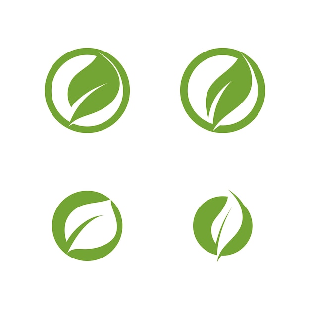 Logos of green Tree leaf ecology