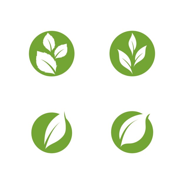 Logos of green Tree leaf ecology