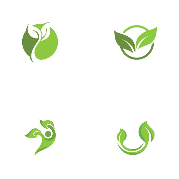 Logos of green Tree leaf ecology